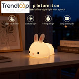 CUTE SILICONE LED NIGHT LIGHT USB RECHARGEABLE TOUCH CONTROL - LOVELY BUNNY