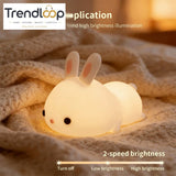 CUTE SILICONE LED NIGHT LIGHT USB RECHARGEABLE TOUCH CONTROL - LOVELY BUNNY