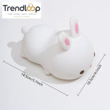 CUTE SILICONE LED NIGHT LIGHT USB RECHARGEABLE TOUCH CONTROL - LOVELY BUNNY