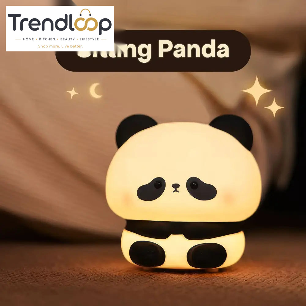 CUTE SILICONE LED NIGHT LIGHT USB RECHARGEABLE TOUCH CONTROL - SITTING PANDA