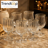 PREMIUM GOLD RIM CRYSTAL GOBLET GLASS 6 PIECES SET