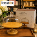 REVOLVING CAKE DISH STAND WITH GLASS DOME