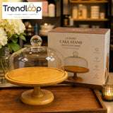 REVOLVING CAKE DISH STAND WITH GLASS DOME