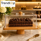 RECTANGLE CAKE STAND WITH ACRYLIC DOME