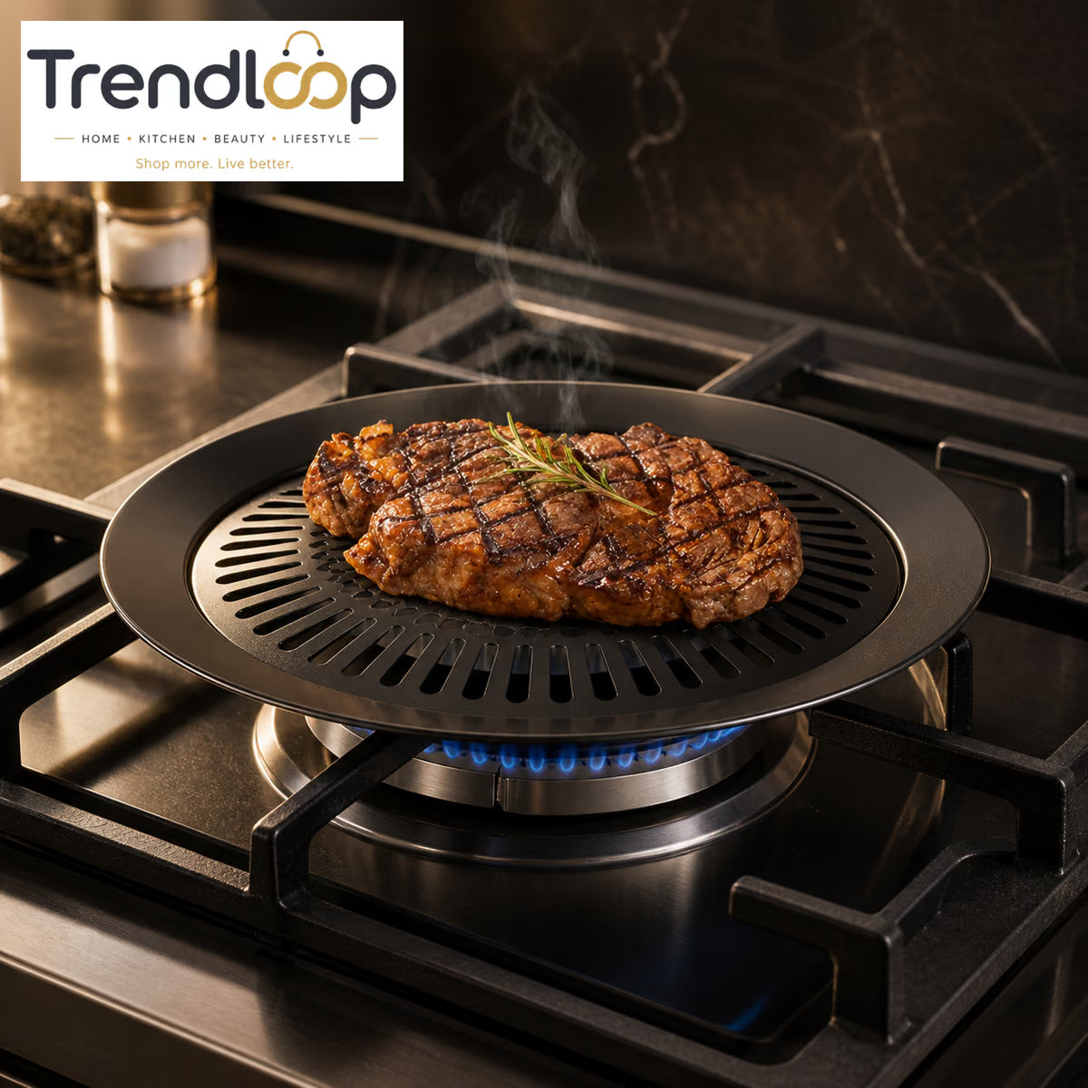 SMOKELESS INDOOR BBQ GRILL PAN FOR STOVE