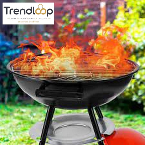 22 INCH BBQ CHARCOAL KETTLE GRILL WITH LID & WHEELS