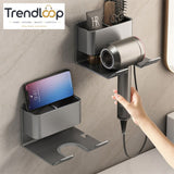MULTIFUNCTIONAL WALL MOUNT HAIR DRYER & BATHROOM ORGANIZER