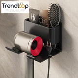 MULTIFUNCTIONAL WALL MOUNT HAIR DRYER & BATHROOM ORGANIZER