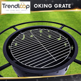 ROUND BONFIRE BBQ FIREPIT WOOD BURNING OUTDOOR GRILL PATIO BACKYARD CAMPING