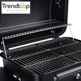 CHARCOAL BBQ GRILL TROLLEY WITH ADJUSTABLE COAL TRAY & THERMOMETER