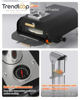 PORTABLE WOOD CHARCOAL FIRED PIZZA OVEN BLACK ENAMEL OUTDOOR BBQ OVEN FOR GARDEN CAMPING