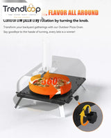 PORTABLE WOOD CHARCOAL FIRED PIZZA OVEN BLACK ENAMEL OUTDOOR BBQ OVEN FOR GARDEN CAMPING