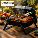 PORTABLE TABLETOP CHARCOAL BBQ GRILL & CAMPFIRE RACK