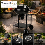 PREMIUM CHARCOAL KETTLE BBQ GRILL WITH SIDE TABLES
