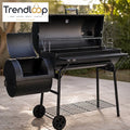 BBQ CHARCOAL GRILL WITH OFFSET SMOKER 2 WHEELS OUTDOOR PIT GRILL FOR GARDEN TERRACE CAMPING BEACH