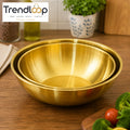 GOLDLUXA GOLDEN MIXING BOWL WITH MEASURING PREMIUM STAINLESS STEEL KITCHEN MIXING & SERVING BOWL 22 CM