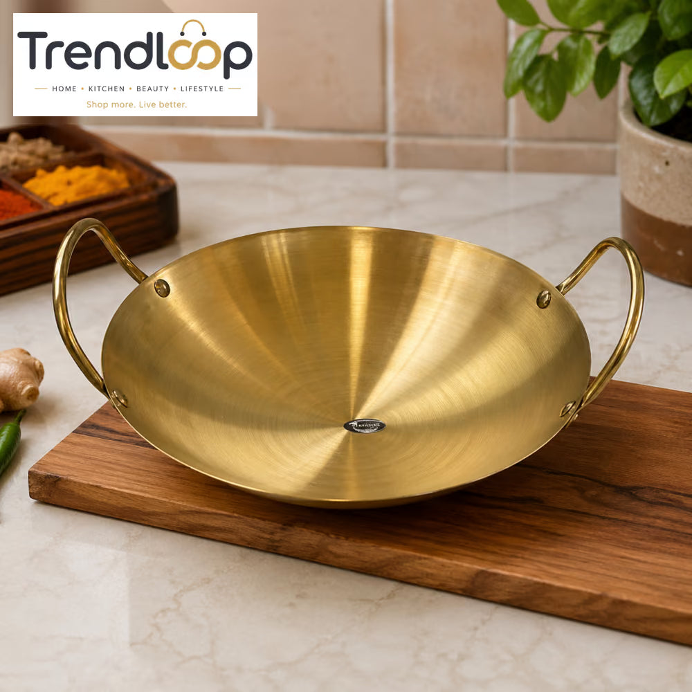 GOLDLUXA CHINA GOLDEN CHEF WOK NON-STICK STAINLESS STEEL DOUBLE HANDLE COOKING PAN 30 CM