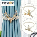 PREMIUM GOLD DEER PEARL CURTAIN TIEBACK SET 1 PAIR