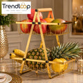 GOLDLUXA 2-TIER GOLD METAL FRUIT BASKET STAND