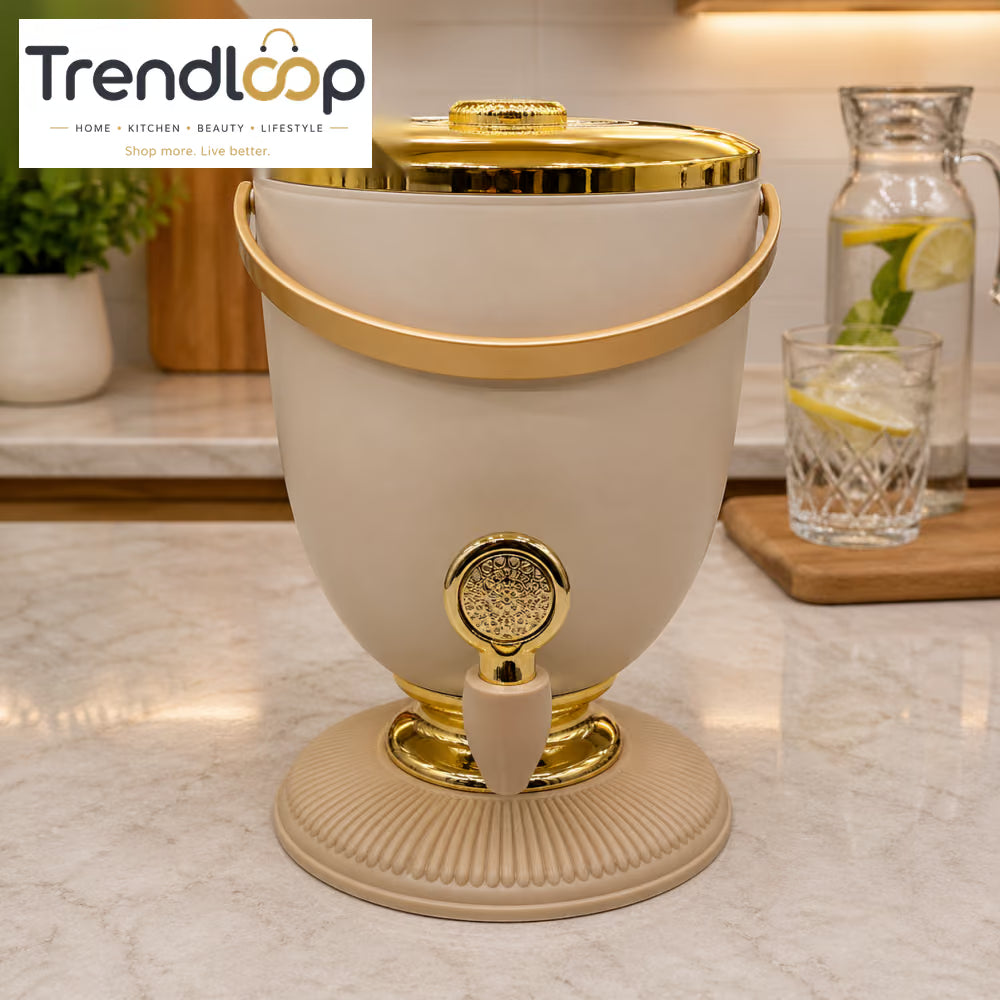 BEIGE & GOLD PREMIUM BEVERAGE DISPENSER WITH TAP 4 LITRE