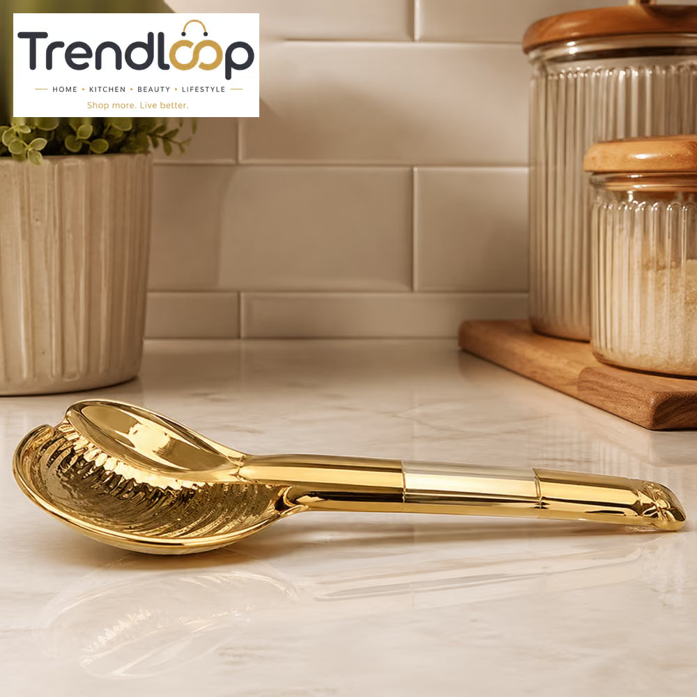 GOLDLUXA GOLDEN TONG #121010-T PREMIUM STAINLESS STEEL SERVING & COOKING TONG – ELEGANT GOLD FINISH – SIZE 23.5 CM