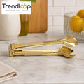 GOLDLUXA GOLDEN TONG #1050-T PREMIUM STAINLESS STEEL SERVING & KITCHEN TONGS FOOD GRADE GOLD PLATED NON-SLIP GRIP MULTIPURPOSE BUFFET TONG 9 INCH