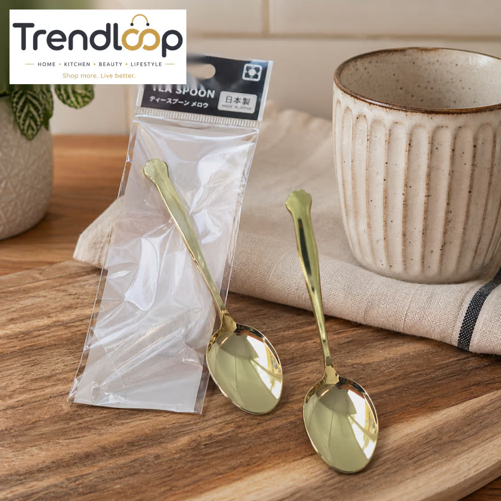 GOLDLUXA WINSOR GOLDEN SOUP SPOON SET 6PCS STAINLESS STEEL PREMIUM MIRROR FINISH CUTLERY GH001-SP 19CM
