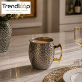 STAINLESS STEEL HAMMERED MUG - 550ML