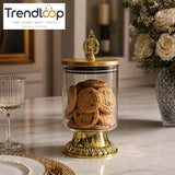 GLASS STORAGE JAR WITH GOLDEN LID - 800ML