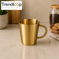 GOLDLUXA GOLDEN TEA CUP PREMIUM STAINLESS STEEL DRINKING MUG LUXURY KITCHEN TABLEWARE SIZE 300 ML