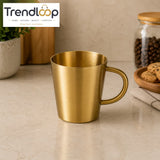 GOLDLUXA GOLDEN TEA CUP PREMIUM STAINLESS STEEL DRINKING MUG LUXURY KITCHEN TABLEWARE SIZE 300 ML