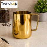 GOLDLUXA MILK FROTHING PITCHER JUG GOLDEN PREMIUM STAINLESS STEEL COFFEE LATTE ART STEAMING JUG SIZE 2000 ML